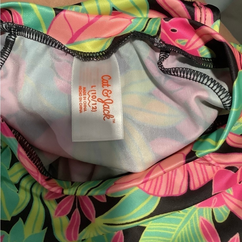 Cat & Jack Colorful Leaf Print Rashguard Set - Picture 4 of 5